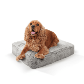 Rectangle Bed (Color: Frosted Snow, size: MD - 32" x 36")