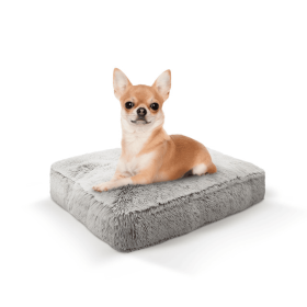 Rectangle Bed (Color: Frosted Snow, size: SM- 24" x 24")