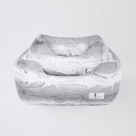 Cashmere Dog Bed (Color: Silver Angora, size: small)