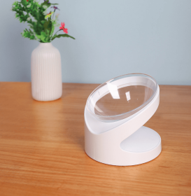 Cat Bowl Pet Diagonal Mouth To Protect Cervical Vertebra Pet Food Basin (Color: White)