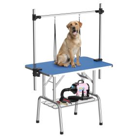 Foldable Dog Grooming Table for Home with Adjustable Arm, Noose, Non-Slip Surface, and Storage Mesh Tray (size: 42 Inch)