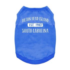 Hilton Head Island, SC Dog Shirt (Color: Blue, size: 2X-Large)