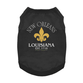 New Orleans LA Dog Shirt (Color: Jet Black, size: 3X-Large)